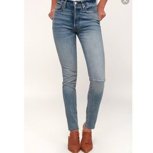 We The Free Stella High Waist Raw Hem Denim Jeans